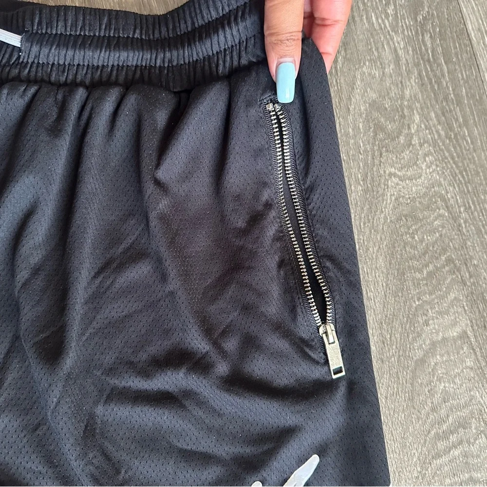 YoungLA Black Athletic Shorts with White Drawstring - Picture 4 of 7